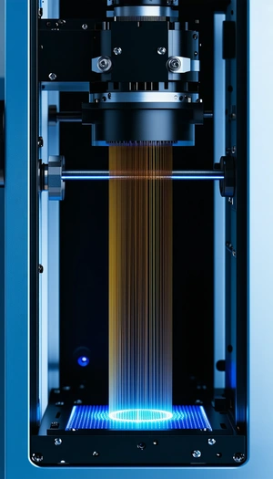 A Machine Is Shown In The Image, With A Yellow Ribbon-like Object Coming Out Of It