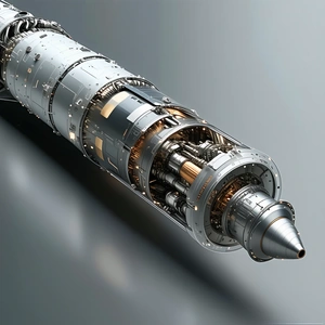 A Large, Cylindrical Object With A Silver Exterior