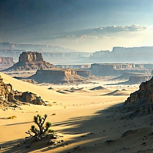 Nature Digital Illustration: Desert (landscape:1.26) During Midday With Beautiful Desert