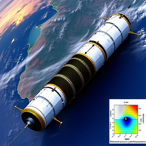 A Large, Cylindrical Spacecraft Floating In The Sky