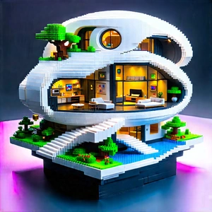 (futuristic:1.36) smart home