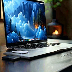 Laptop with streaming content