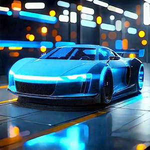 Automotive Technology In (modern:1.42) Laboratory With Futuristic Blue