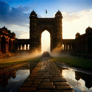 Urban Professional Photography: Historic Monument With Morning Mist With Large, Ornate