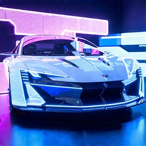 Innovative Electric Vehicle (design:1.11) With White Sports