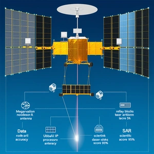 The Image Is A Diagram Showing The Different Components Of A Satellite