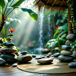 Lifestyle Tilt-shift Photography: Wellness Scene With Natural Lighting With Beautiful Garden