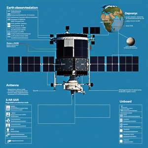 A Blue Poster Is Displayed With A Diagram Of A Spacecraft