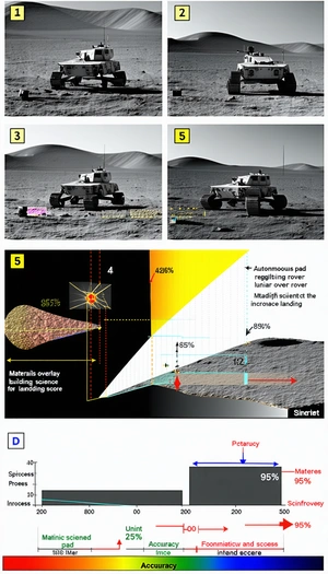 The Image Is A Split-screen Display Of A Rover On The Moon