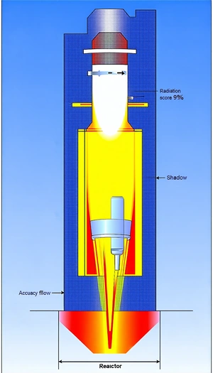 A Blue And Yellow Device With A Yellow Light Shining Through It