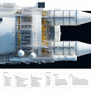 A Large White Structure Is Shown In A Detailed Drawing