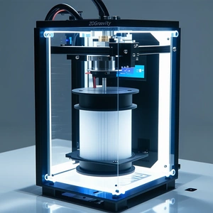 A 3d Printer In The Process Of Printing A Plastic Object