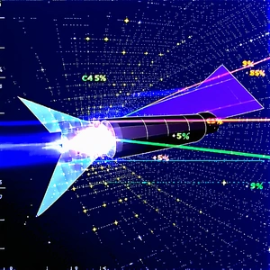 A Blue Rocket Is Shown In A Graphic, With A Purple Line Coming Out Of It