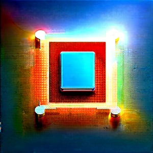 Close-up Of Microprocessor With Square-shaped Object
