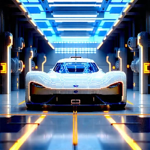 Automotive Technology In Manufacturing Facility With White Sports