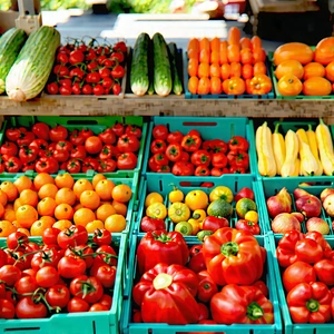 Urban Macro Photography: Urban farmers market scene