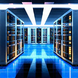 Futuristic Server Room With Image