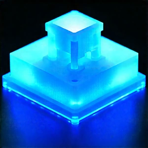 3d Printer With Blue Light Glow With Blue Light