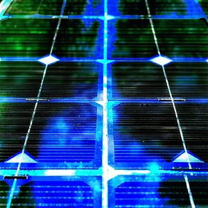 Solar Panel With Blue Light Glow With Solar Panel