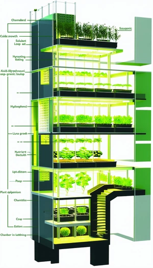 The Image Is A Drawing Of A Building With A Large Number Of Plants Growing On Its Sides