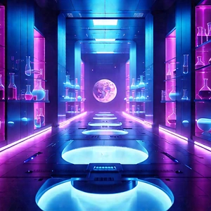 Futuristic Research Laboratory With Image