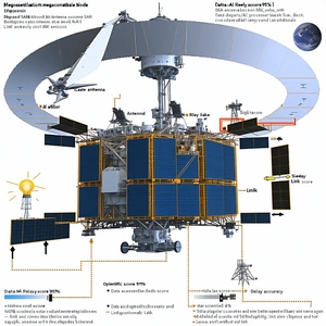 The Image Is A Diagram Of A Space Station, Showing The Various Components And Their Functions