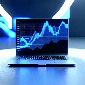 Laptop With Data Visualization With Laptop Computer