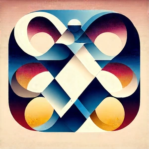 Abstract Ukiyo-e Style: Infinity Represented Through Geometric Shapes With Colorful Abstract