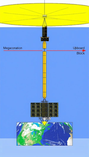 A Large Spacecraft Floating In The Vastness Of Space