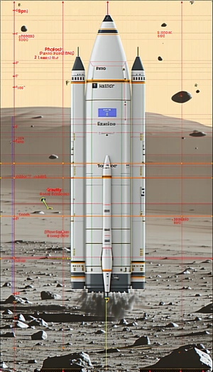 A Large Rocket Ship, Possibly A Space Shuttle, Sitting On A Rocky Surface
