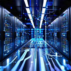 Server rack with data streams