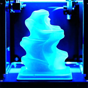 3d Printer With Blue Light Glow With Blue, Light-up
