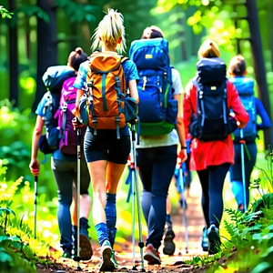 Lifestyle Cinema 4D: Hiking group with like-minded individuals