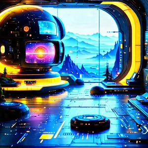 (futuristic:1.37) Smart Home With Image, There