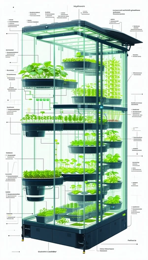 A Large, Multi-tiered Plant Growing System, Filled With Various Plants