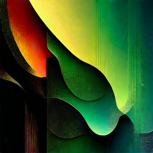 Abstract Cyberpunk Style: Organic abstract with complementary color palette