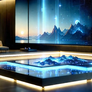 (futuristic:1.41) smart home