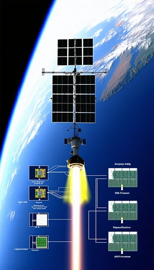 A Space Station With A Large Satellite Dish On Top Of It