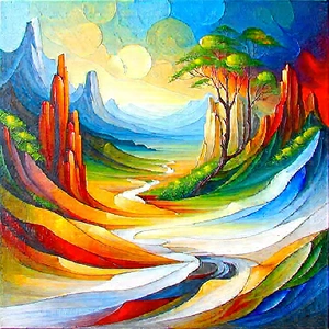 Abstract Oil Painting: Expansion captured in abstract form
