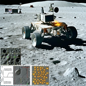 A Robotic Vehicle, Possibly A Rover, Driving Across A Rocky Surface