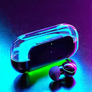 Wireless Earbuds With Holographic Display With Small, Rectangular-shaped