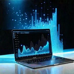 Laptop With Data Visualization With Laptop Computer