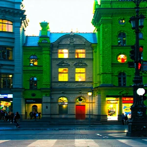 Urban Stock Photography: Urban street with historic (buildings:1.41)