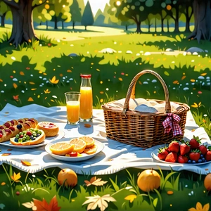 Lifestyle Editorial Photography: Summer Picnic During Autumn With Image, There