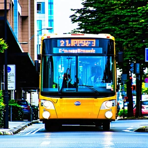 Urban Long Exposure Photography: City Bus In Quiet Side Street With Yellow Driving