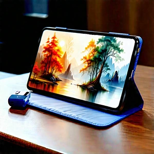 Tablet With Digital Artwork With Cell Phone