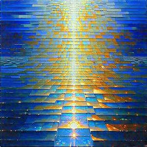 Abstract Oil Painting: Tessellation With Refracted Light With Colorful Abstract