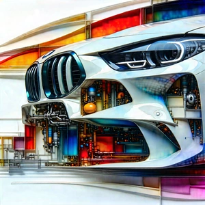 Automotive Technology In Research Center With Painting White