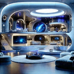 Tech Cinema 4d: Futuristic Smart Home With Image, There