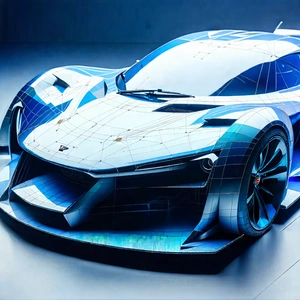Tech Blueprint Style: Automotive technology in design studio